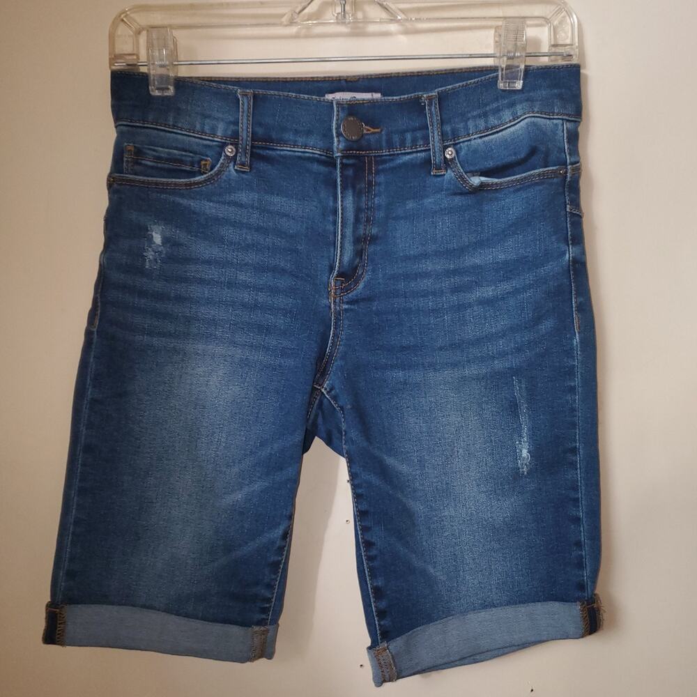 Juicy Couture size 4 womens Bermuda jean shorts stretch Blue denim jeans short